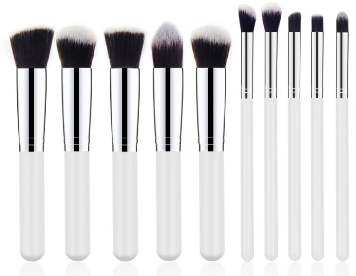 10-Piece Wooden Handle Makeup Brush Set