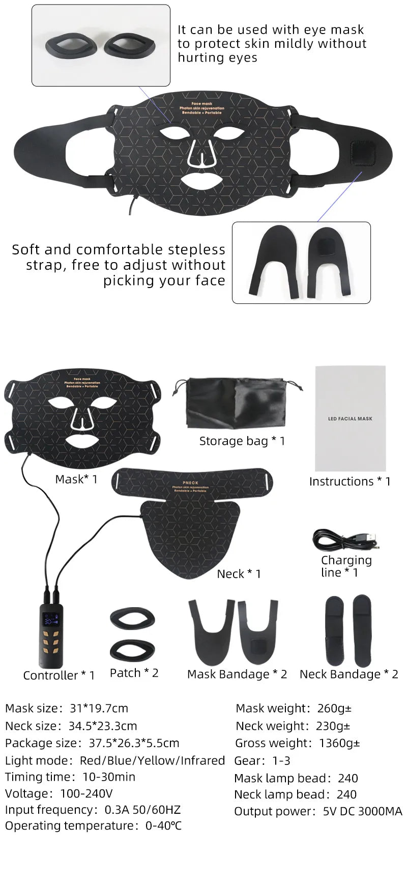 LED Silicone Mask
