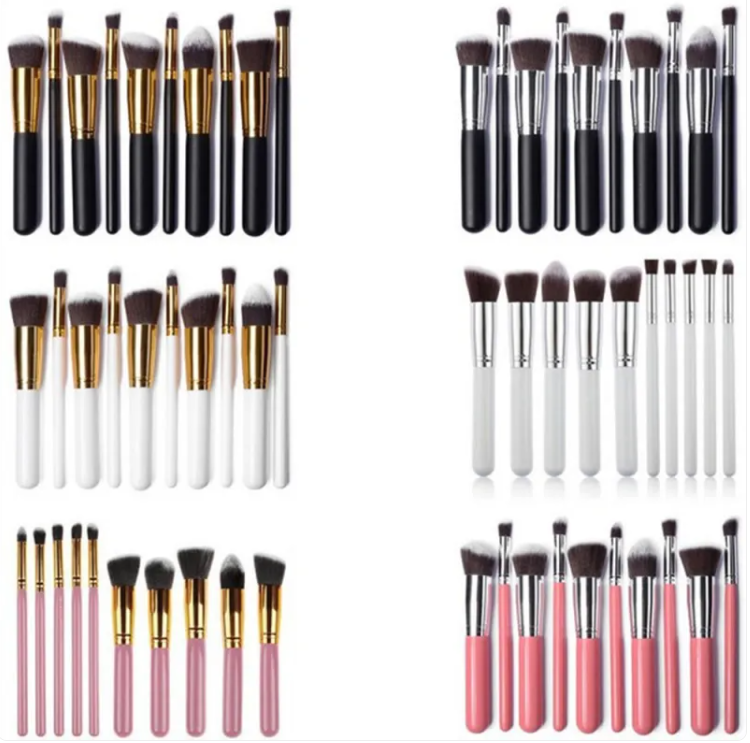 10-Piece Wooden Handle Makeup Brush Set