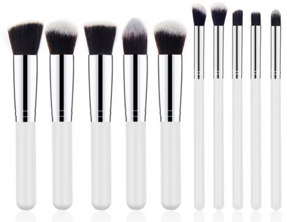 10-Piece Wooden Handle Makeup Brush Set